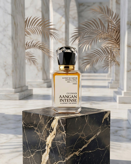 Aangan Intense Perfume – Rich Oud, Bakhoor & Leather Unisex Fragrance | Long Lasting Oriental Scent 50ML