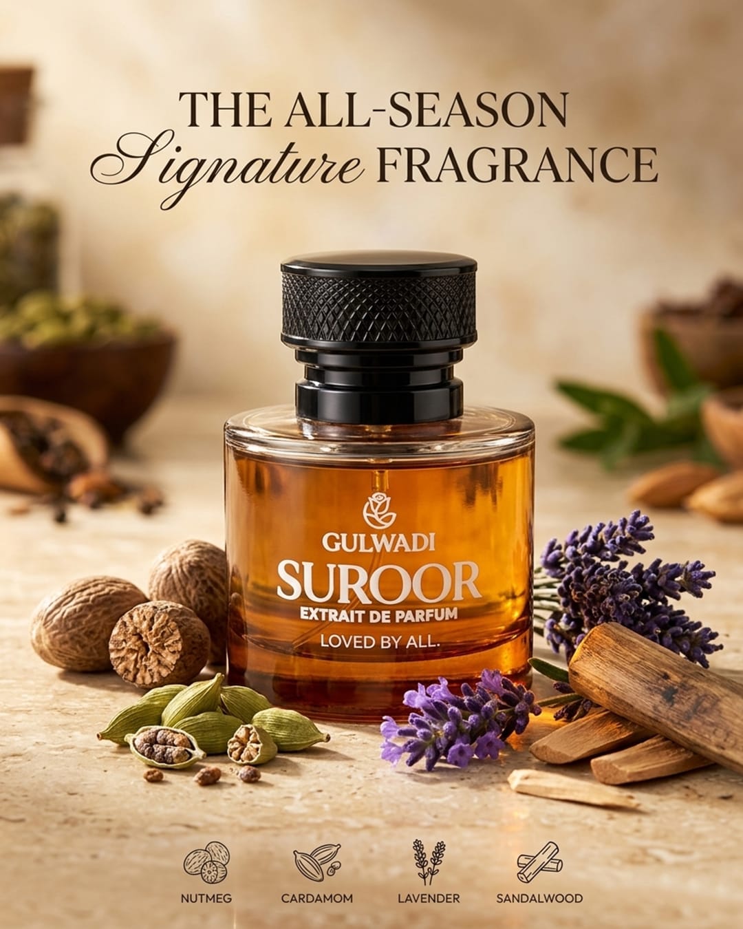 Suroor Perfume – Warm Spicy Citrus Fragrance with Lavender, Sandalwood & Amber (Long Lasting)