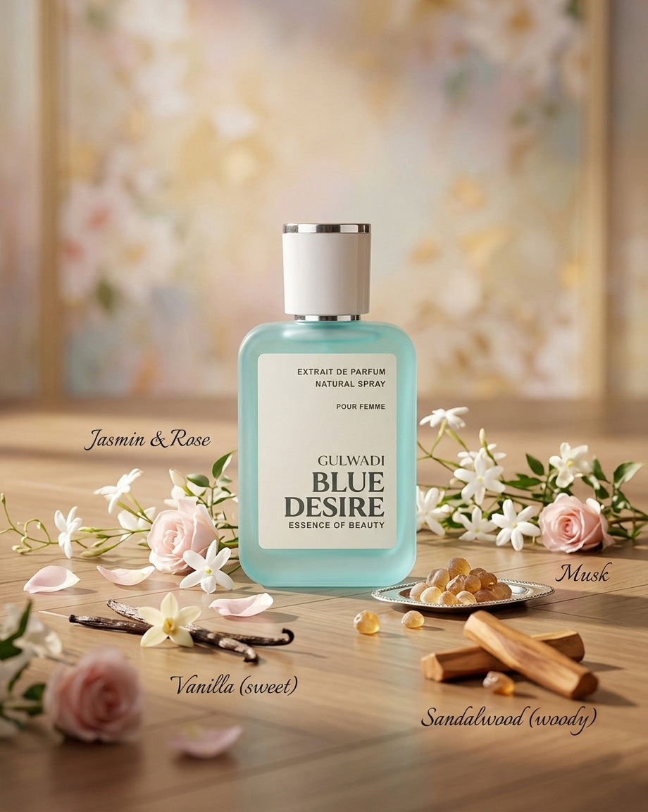 Blue Desire Perfume for Women – Floral Vanilla Musk Fragrance with Long Lasting Elegance 50ML