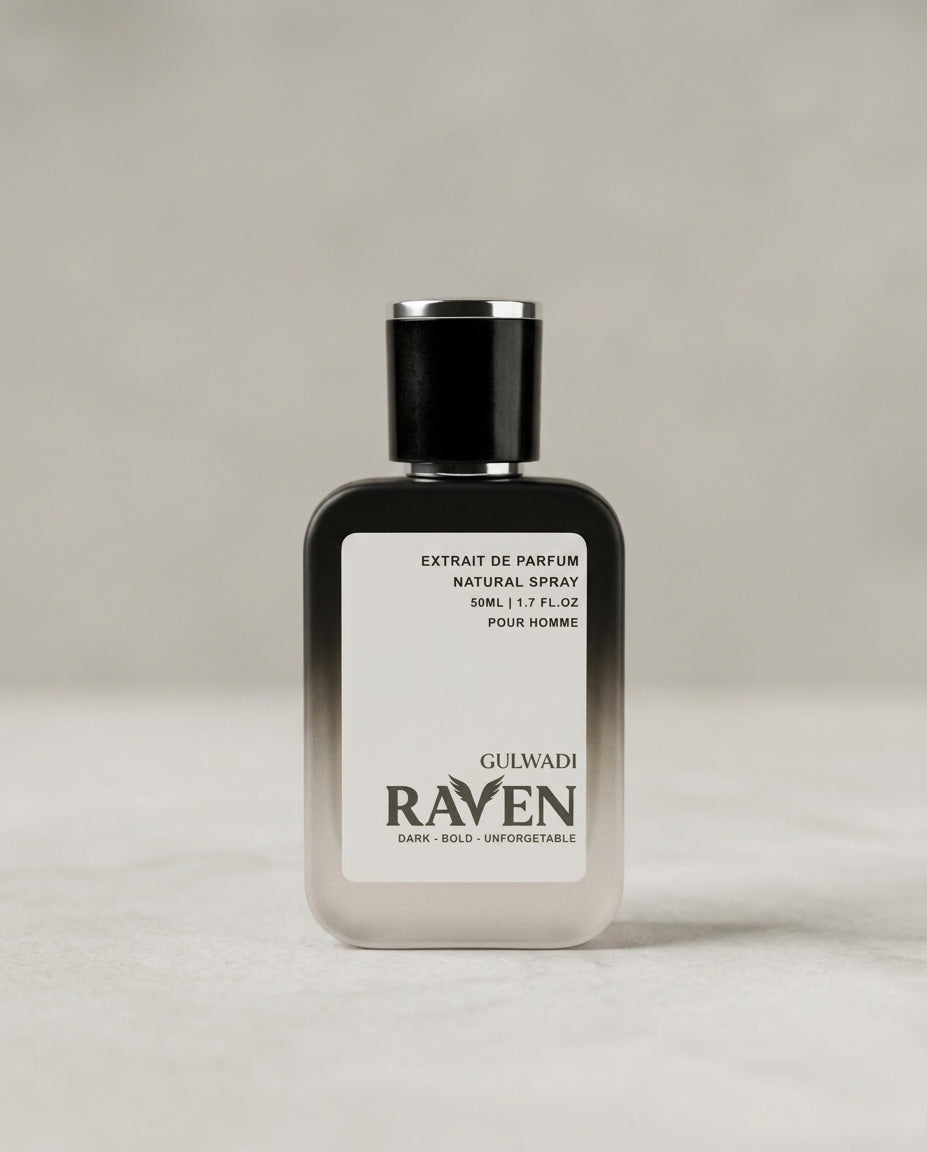 Raven Perfume Inspired by Ombre Leather | Leather & Amber Fragrance | Gulwadi Fragrances