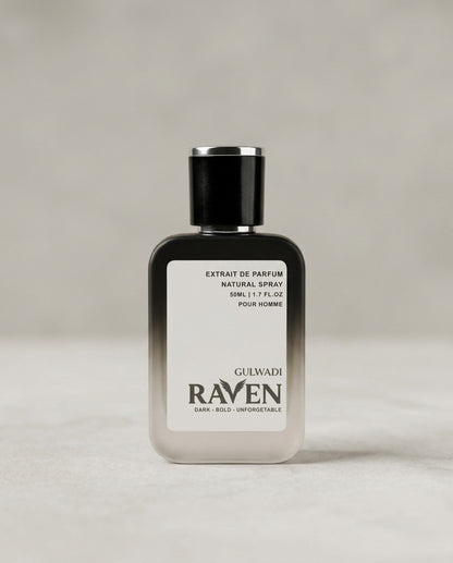 Raven Perfume Inspired by Ombre Leather | Leather & Amber Fragrance | Gulwadi Fragrances