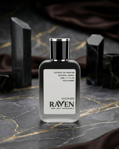 Raven Perfume Inspired by Ombre Leather | Leather & Amber Fragrance | Gulwadi Fragrances