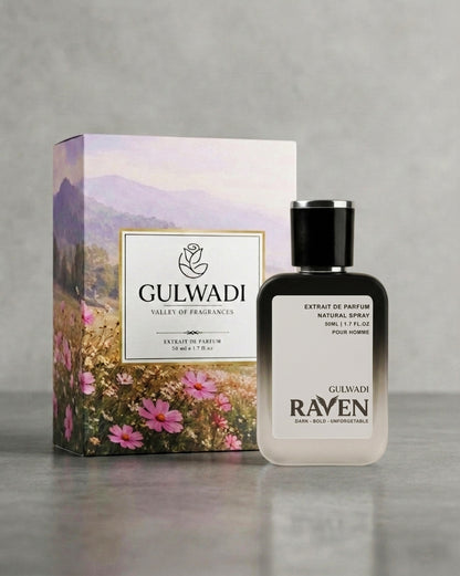 Raven Perfume Inspired by Ombre Leather | Leather & Amber Fragrance | Gulwadi Fragrances