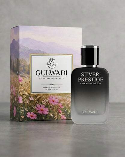 Silver Prestige Perfume – Oud, Vanilla & Smoky Woods Fragrance