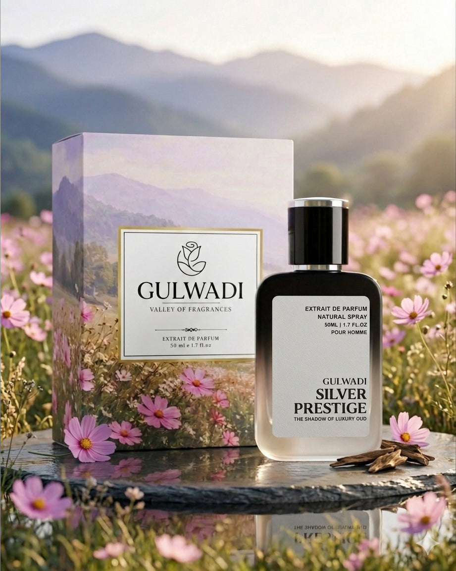 Silver Prestige Perfume – Oud, Vanilla & Smoky Woods Fragrance
