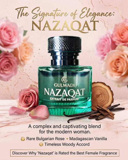 Nazaqat Perfume – Delicate Citrus Rose Fragrance for Women with Vanilla & White Musk (Long Lasting)