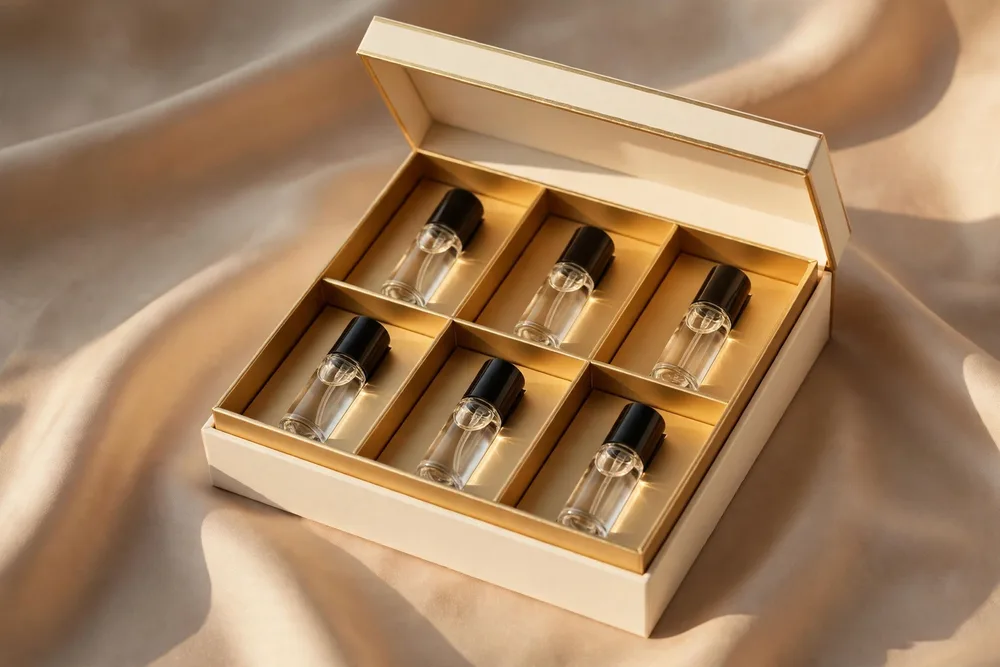 Perfume discovery set — six 5ml tester vials in a gift box