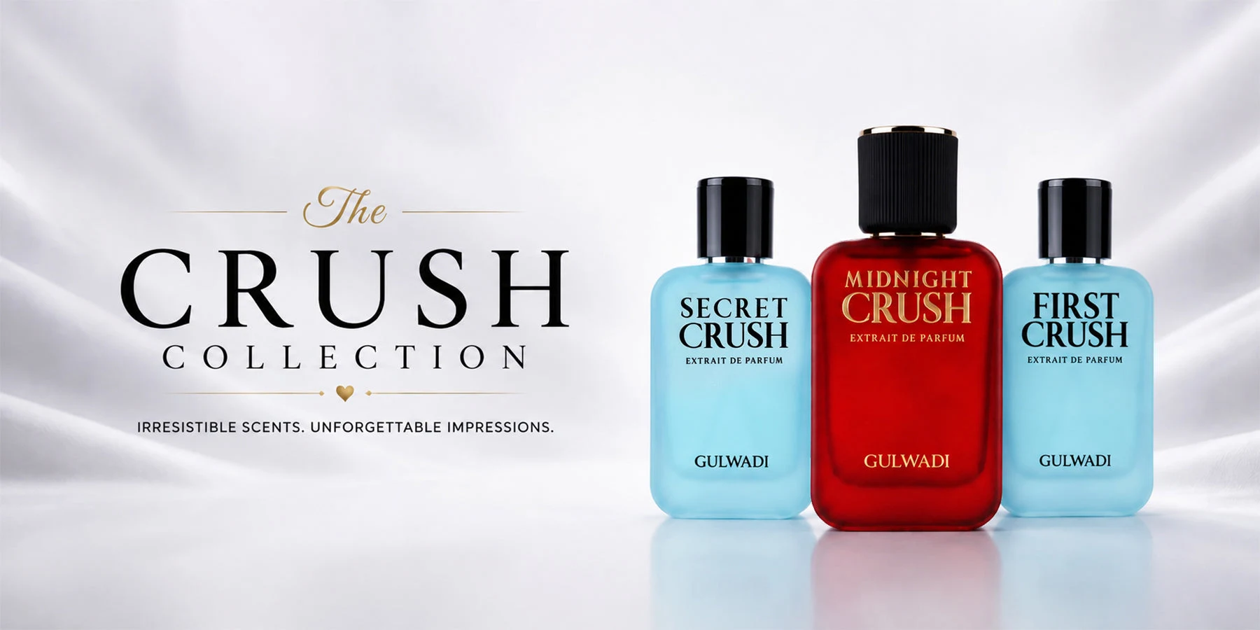 The Crush Collection by Gulwadi — Secret Crush, Midnight Crush and First Crush perfumes
