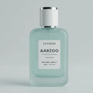Aarzoo perfume for women by Gulwadi - light blue fruity floral perfume bottle