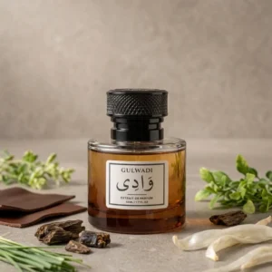 Wadi perfume by Gulwadi with oud wood and herbs - spicy citrus oud fragrance
